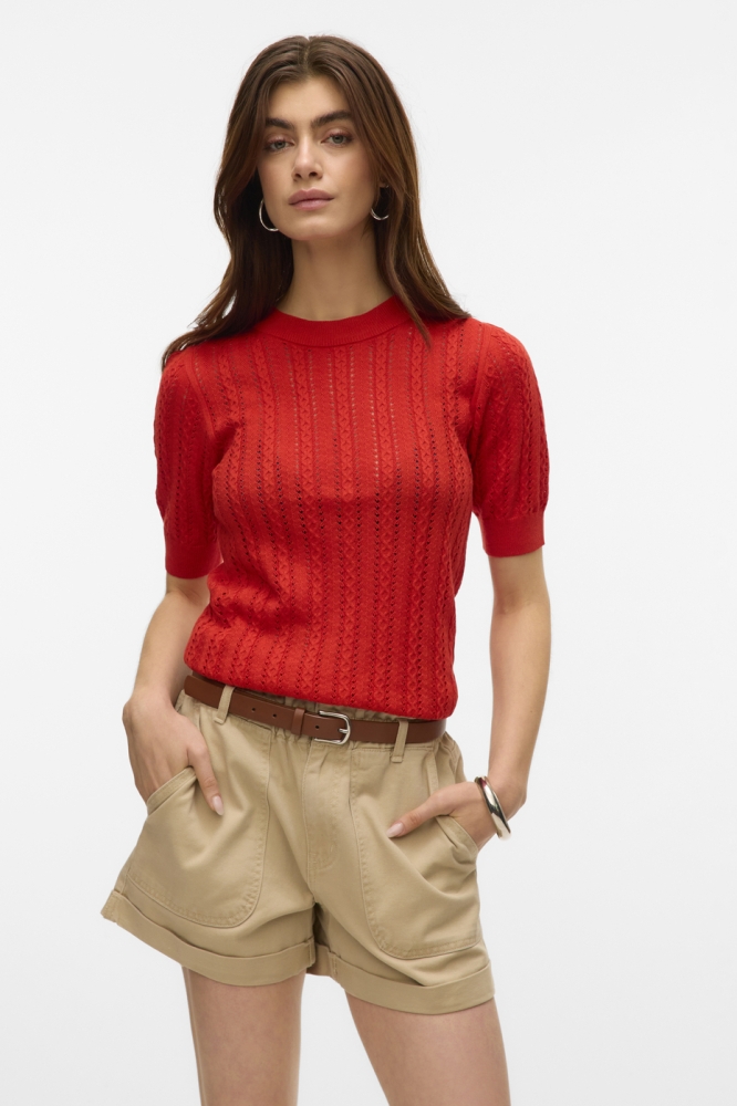 VMMORENA 2/4 O-NECK PULLOVER GA BOO 10321893 Fiery Red